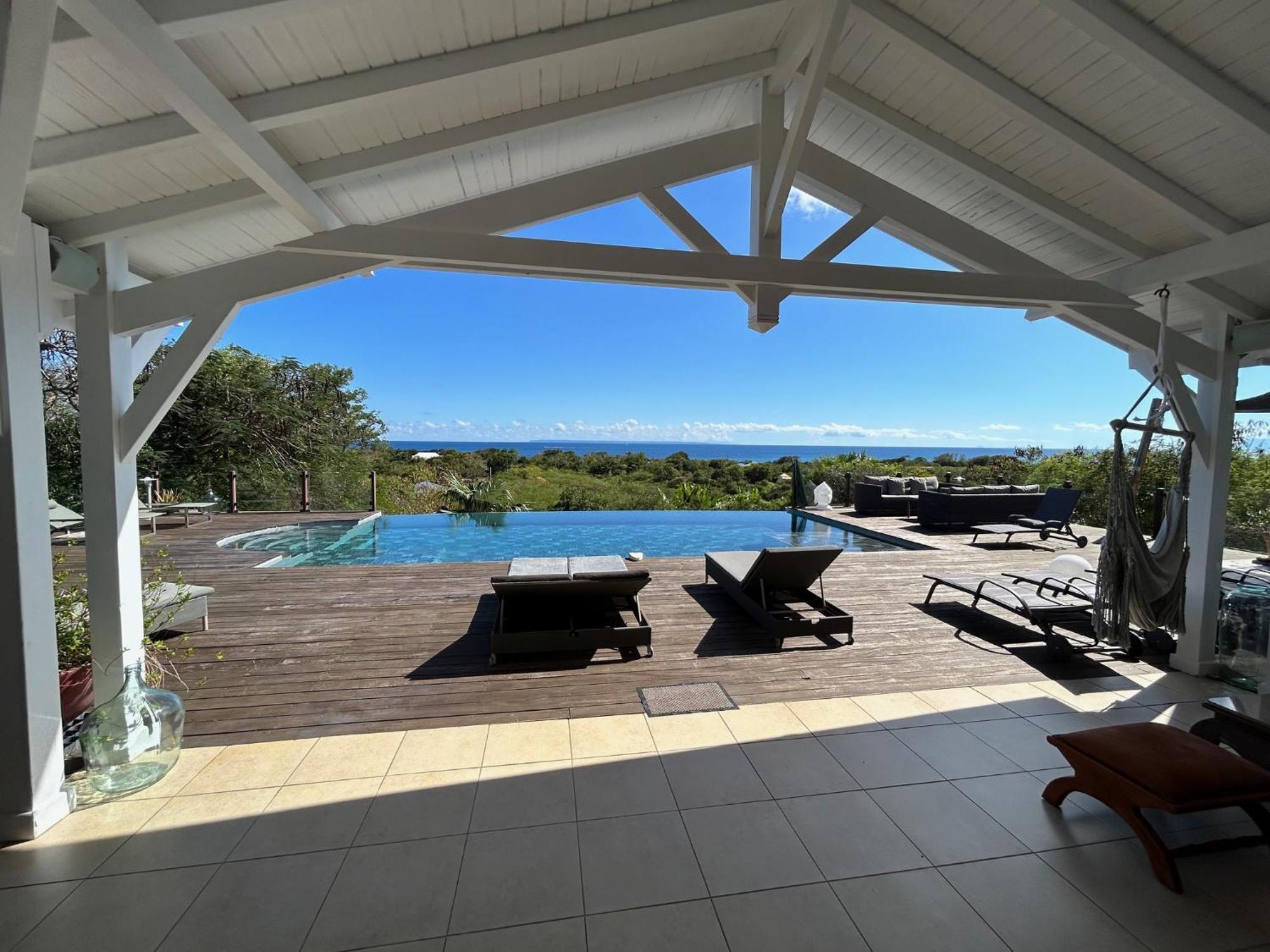 Villa Deluxe L'Hacienda Villa Vue Mer 180 Piscine Jacuzzi Proche Plage Marina Golf Pointe Des Chateaux Et Casino Jardin Clos Voyage Durable Saint-Francois  Exterior photo