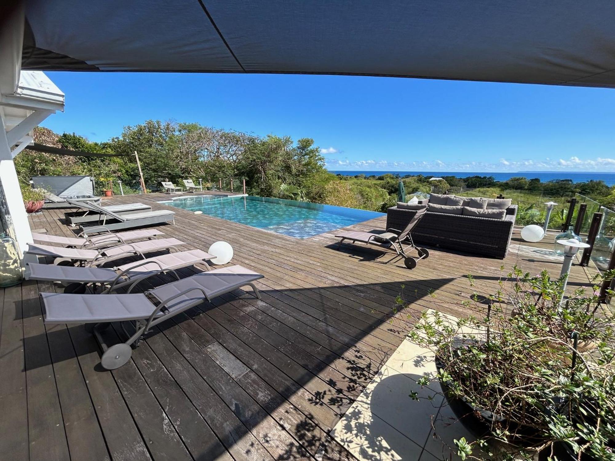 Villa Deluxe L'Hacienda Villa Vue Mer 180 Piscine Jacuzzi Proche Plage Marina Golf Pointe Des Chateaux Et Casino Jardin Clos Voyage Durable Saint-Francois  Exterior photo
