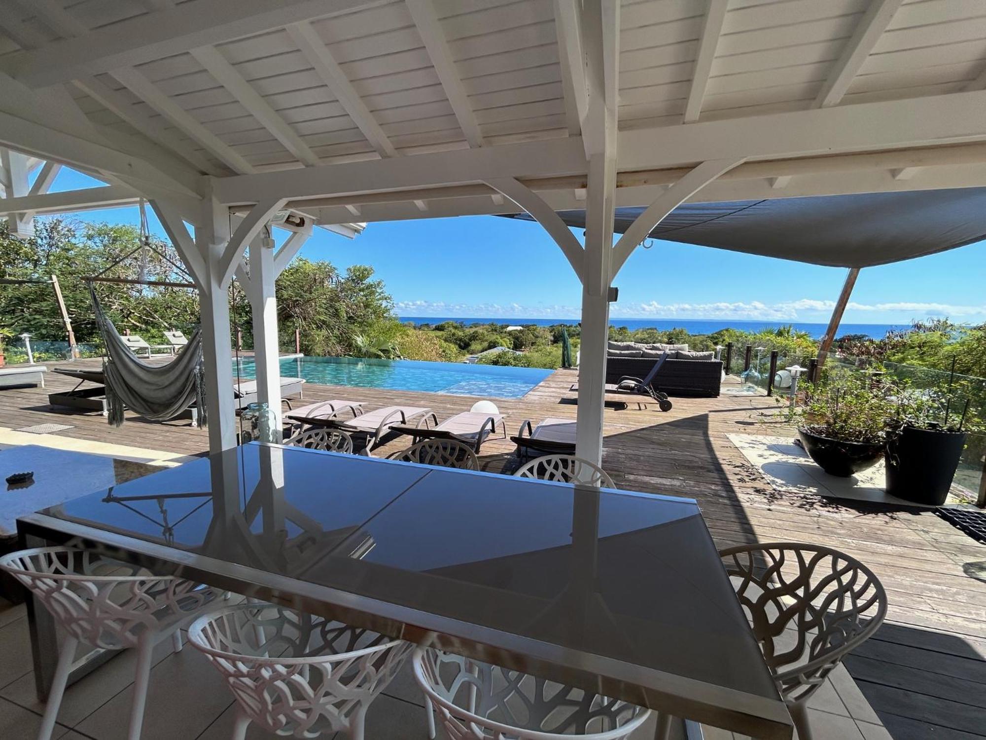 Villa Deluxe L'Hacienda Villa Vue Mer 180 Piscine Jacuzzi Proche Plage Marina Golf Pointe Des Chateaux Et Casino Jardin Clos Voyage Durable Saint-Francois  Exterior photo