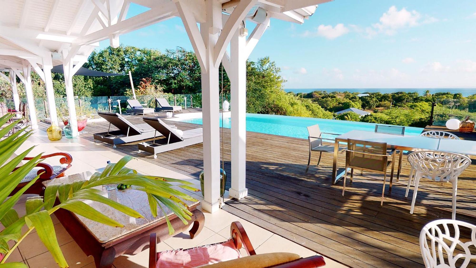 Villa Deluxe L'Hacienda Villa Vue Mer 180 Piscine Jacuzzi Proche Plage Marina Golf Pointe Des Chateaux Et Casino Jardin Clos Voyage Durable Saint-Francois  Room photo